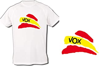 Camiseta blanca Vox con bandera de España