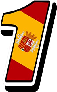Pegatina numero 1 con bandera de España