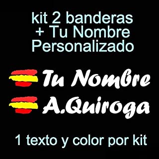 Kit de pegatinas con bandera de España y nombre