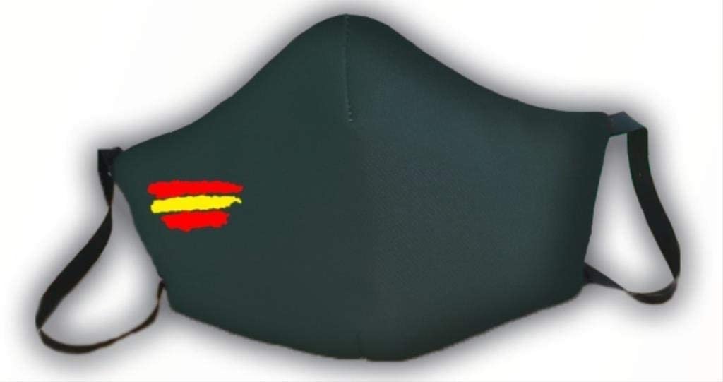 Mascarilla Verde con la bandera facha de España